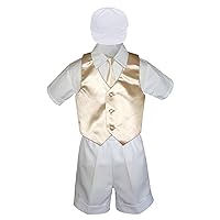Baby Kid Toddler Boy Party Suit White Shorts Shirt Hat Necktie Vest Set Sm-4T