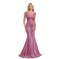 Women Sleeveless Sequin Formal Evening Dress Elegant Party Maxi Prom Cocktail Mermaid Gowns