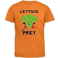 Halloween Vegetable Lettuce Let Us Prey Dracula Funny Mens T Shirt Mandarin Orange SM