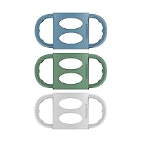 Dr. Brown's Milestones 100% Silicone Baby Bottle Handles, Narrow, Light Blue, Green, Gray, 3 Pack, 4m+
