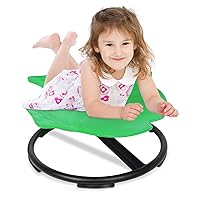 Autism Kids Swivel Chair Sit and Spin, Spinning Chair Spinning Stool for Child Aged 3+ Green Sensory Toys Wobble Chair Train Body Coordination Ability Relieve Motion Sickness Symptoms
