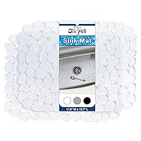 Bligli Pebble Sink Mat for Stainless Steel/Ceramic Sinks, PVC Eco-friendly Sink Protectors for Bottom of Kitchen Sink, Dishes and Glassware, Fast Draining, 15.7 x 11.8 inch (2 PACK, Clear)