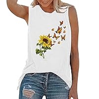 Women Sleeveless Vests Butterfly Floral Tops Vest for Women Boat Neck Cami Tank Fall Summer Vest 2024
