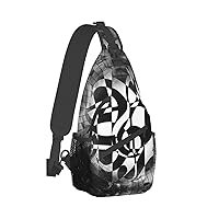 Musical Theme Music Clefs Print Trendy Casual Daypack Versatile Crossbody Backpack Shoulder Bag Fashionable Chest Bag