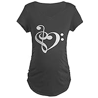 CafePress Treble Bass Heart Dark Shirt Maternity T Shirt Women's Maternity Ruched Side T-Shirt