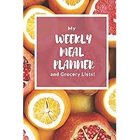 Weekly Meal Planner Notebook (with Monday Start, 52 Grocery Lists, Favorite Meals Page, and BONUS Holiday Meal Planner.): Cute 6x9 inch Meal Planning Journal / Notebook / Log