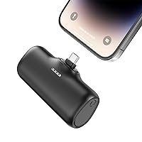 CONXWAN Small Portable Charger 5000mAh, Ultra-Compact USB C Power Bank Built in Connector Battery Pack Compatible with iPhone 15/15 Plus/15 Pro/15 Pro Max, Samsung, Google Pixel, Android Phone etc