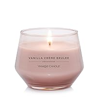 Yankee Candle Studio Medium Candle, Vanilla Crème Brûlée, 10 oz: Long-Lasting, Essential-Oil Scented Soy Wax Blend Candle | 40-65 Hours of Burning Time