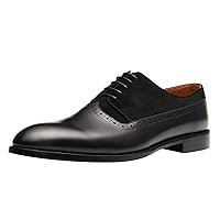 Men's Oxfords Leather Business Casual Formal Dress Shoes Wingtip Brogue Tuxedo Wedding Shoes for Men