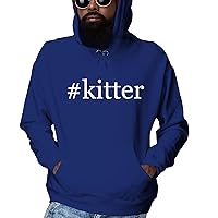 #kitter - Men's Hashtag Ultra Soft Hoodie Sweatshirt, Blue, X-Large