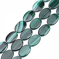 GEM-Inside Natural Genuine Malachite Gemstone Loose Beads Oval Shape Energy Stone Power Beads for Jewelry Making 15