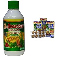 Broncolin Honey Syrup with Propolis, Candy Drops, Herbal Extracts, 3 Boxes of 16 Drops