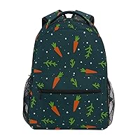 ALAZA Cute Christmas Trees Carrots Backpack for Women Men,Travel Trip Casual Daypack College Bookbag Laptop Bag Work Business Shoulder Bag Fit for 14 Inch Laptop