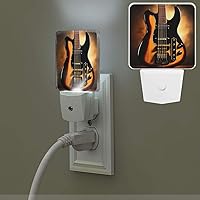 Bright Plug in Night Light Instrumental Guitar NightLights Plug into Wall Dusk to Dawn Sensor Soft White Automatic Night Light for Bathroom Hallway