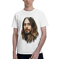 Jared Leto T Shirt Mens Soft and Lightweight Crew Neck Short Sleeve Cotton Graphic Tee Shirts Top