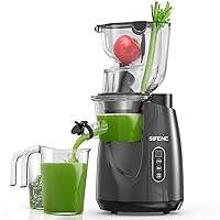 SiFENE Cold Press Juicer Machine, Vertical Slow Masticating Juicer with Large 3.3in Feed Chute, High Juice Yield, Quiet Operation, Easy to Clean - Design for Whole Fruits & Vegetables, Gray