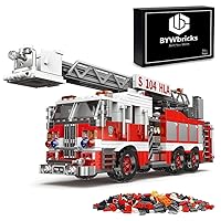 City Ladder Fire Truck Building Blocks Set (711 pcs) Fire Station Firetruck Bricks Collectible Fire Engine Building Kit Model Gift for Boys and Girls Adults Christmas and Birthday