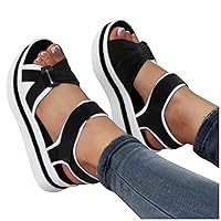 Women'S Platform Wedge Sandals, Open Toe Casual Ankle Classic Summer, Women'S Soft & Comfortable Fish Mouth Sandals Casual Shoes