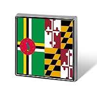 Dominica Maryland Flag Lapel Pin Square Metal Brooch Badge Jewelry Pins Decoration Gift