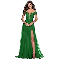 Chiffon Bridesmaid Dresses 2023 Off Shoulder High Slit Pleated A-line Long Ball Gowns for Women Formal