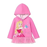 Girls' Hoodies Fashion Zip-Up Sweatshirts Top, Ariel Cinderella Belle Aurora Minnie, 2-6 Years