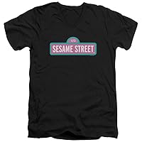 Mens Sesame Street T-Shirt ALT Logo Slim Fit V-Neck Shirt