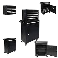 Rolling Tool Chest, 5 Drawers Rolling Tool Chest with Wheels, Portable Rolling Tool Box on Wheels, High Capacity Tool Chest Organizer for Garage, Workshop, Home Crafts Use (Black)