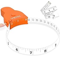 Body Measuring Tape, Retractable Push Button (Quick Release Lock), Self-Measuring Tape for Tracking Weight Loss, Tailoring, Handcrafts, Clothes (Orange)