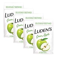 Luden's Soothing Throat Drops, Green Apple, 25 ct (Pack of 4)