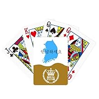 South Korea Map Hello Honorifics Royal Flush Poker Playing Card Game