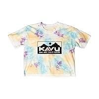 KAVU Malin Short Sleeve T Shirt Colorful Crop Top