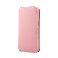 Elecom PM-A22APLFY2PN iPhone 14/13 Case, Pocketbook Type, Shockproof, Card Pocket, Magnetic Closure, Strap Hole, Pink