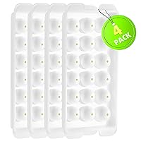 Ice Cube Trays for Freezer, 4 Pack Easy-Release Flexible 18-Ice Cube Trays with Lids, BPA Free, Food-grade Stackable Ice Ball Maker Mold for Cold Drinks, Cocktails, Whiskey