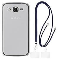 Samsung Galaxy Mega 5.8 I9150 Case + Universal Mobile Phone Lanyards, Neck/Crossbody Soft Strap Silicone TPU Cover Bumper Shell for Samsung Galaxy Mega 5.8 I9150 (5.8”)