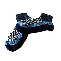Unisex Douple Hand-knitted Winter Slipper Socks Alpaca Wool