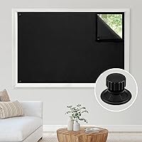 HOMEIDEAS 100% Portable Blackout Curtains for Baby Blackout Shades with Suction Cups for Nursery Kid's Travel Use, Temporary Window Cover Blackout Blinds for Bedroom, Black, W50 X L78