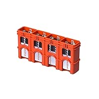 by Powerpax Slimline Battery Storage Container - Holds 4 - 9 Volt Batteries, Orange, 1 Count (Pack of 1)