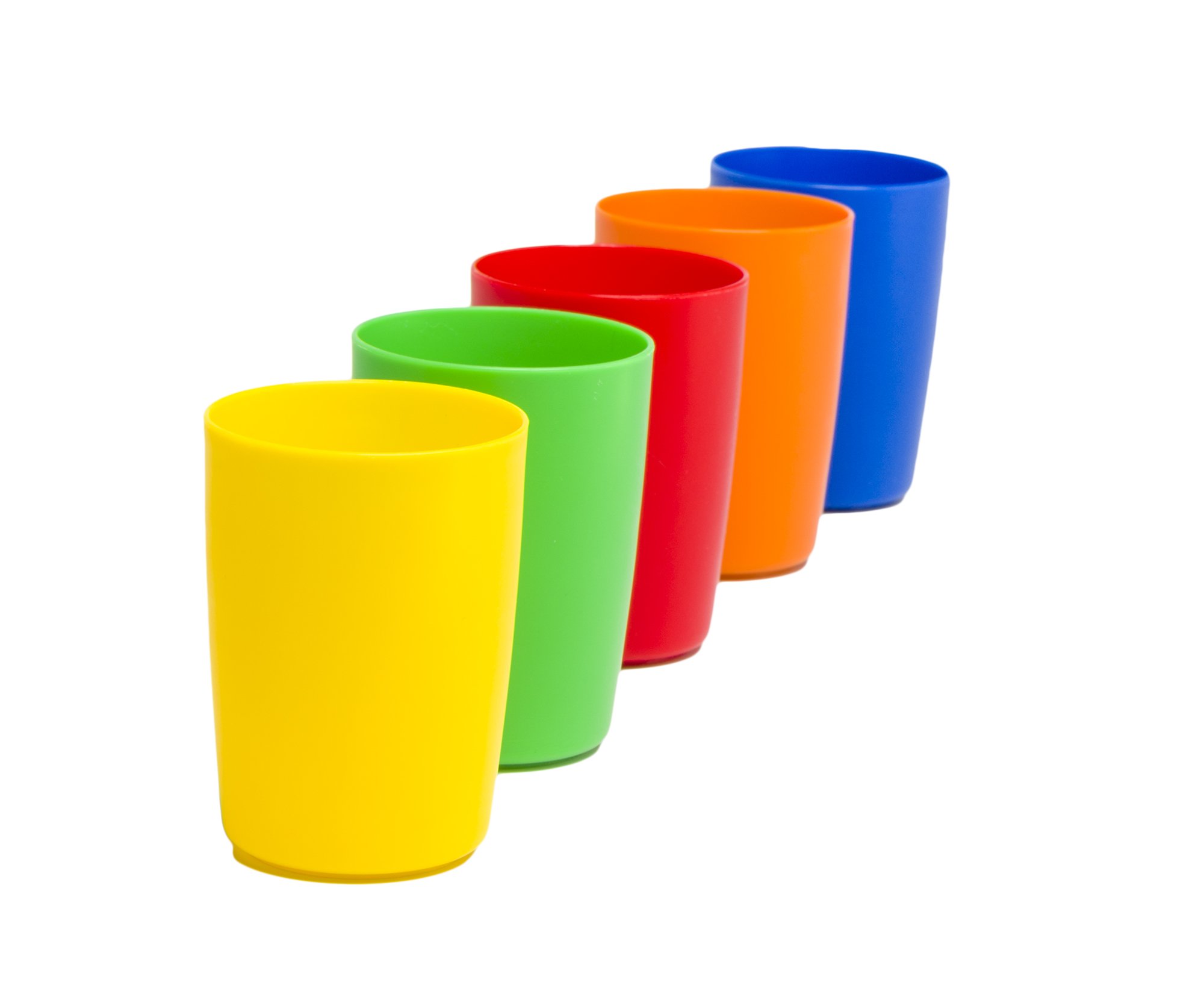 Greenco Small Plastic Cups for Kids, 5 pcs | Toddler Cups, Kid Glass, Drinking Glasses, Outdoor Cups, Reusable, Unbreakable, Colorful | Reusable Cup Set, Picnic Sets, Kitchen Set (Colors May Vary)
