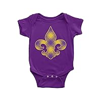 Threadrock Unisex Baby Plaid Mardi Gras Fleur De Lis Infant Bodysuit