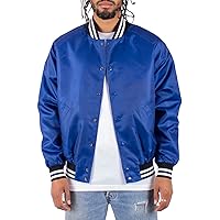 Shaka Wear Men’s Bomber Jacket – Classic Padded Relaxed Fit Water Resistant College Baseball Varsity Coat S-3XL