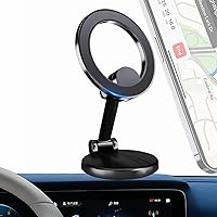 Magnetic Phone Holder for Car [All Metal Material Strong Magnets] Magnetic Phone Mount 360° Adjustable MagSafe Car Mount Fit for iPhone 15/14/13/12 Pro Max Plus Mini MagSafe Case All Phones