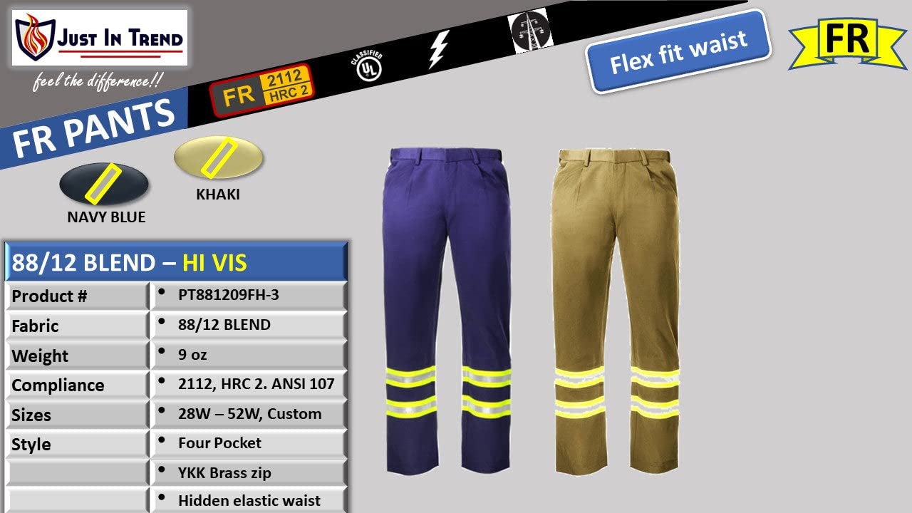 Flame Resistant FR High Visibility Hi Vis 88% C/12% N Pant/Trouser