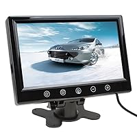 SallyBest® 9 Inch 16:9 HD Pillow TFT LCD Color Screen Car Rearview Monitor Support 2 Video Output Widescreen Car Rear View Headrest DVD VCR Monitor with Touch Button & Remote Control