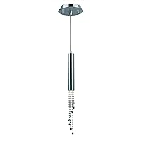 Metropolis Collection 1 Light Halogen Chrome Finish and Clear Crystal Flush Mount 6
