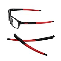 GOHIN Replacement Temples Arms Legs With Red Icon Ring For Oakley Crosslink Pitch Glasses, Red With Red Icon Ring