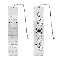 90th Birthday Gift Ideas - Stainless Steel Bookmark with Inspirational Letter for Men and Women