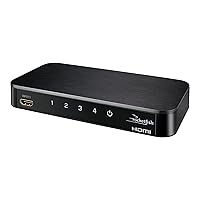 Rocketfish 4-Port 4K HDMI Switch Box - Easily Switch Between HDMI Sources - TV Accessories - Black