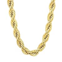 2mm-6mm 14k Gold Plated Twisted Rope Chain Necklace or Bracelet 7-36