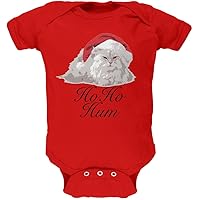 Old Glory Christmas Ho Ho Hum Cat Red Soft Baby One Piece - 9-12 Months