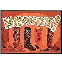Cowboy Boots Blank Note Greeting Cards | 1 Pack Single + 1 Envelope (5x7)